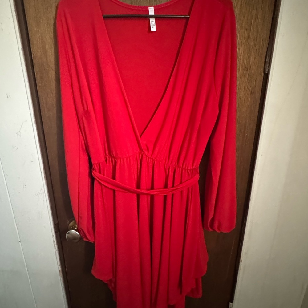 Elegant Red Wrap Dress